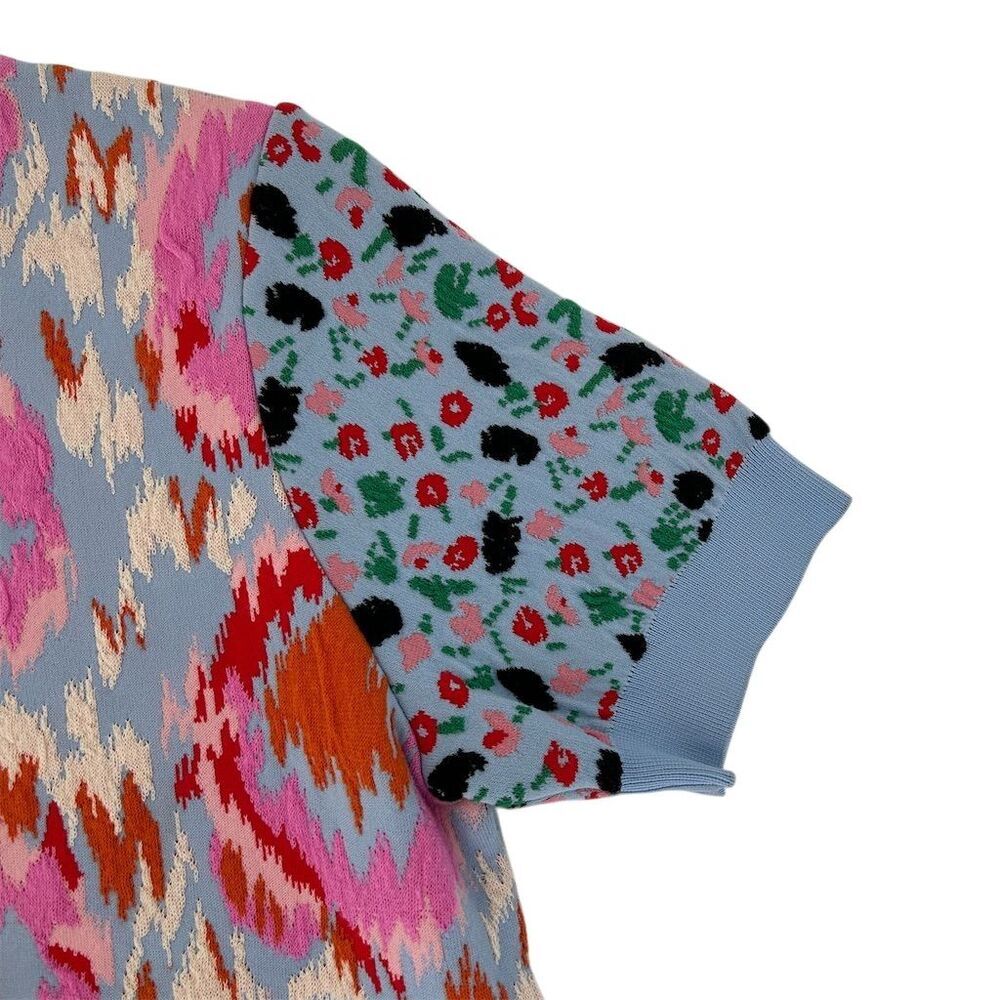 Marni jacquard knit top, Multicolor Geometric Knit Top Short Sleeve 44 / 8 / M - Picture 9 of 15